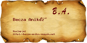 Becza Anikó névjegykártya